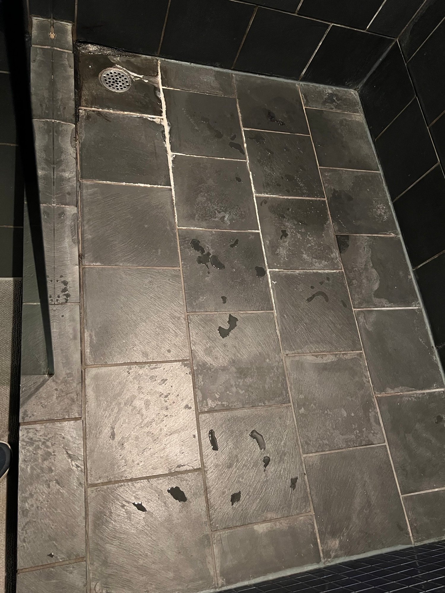 Slate Shower in Charleston,WV prior to restoration.